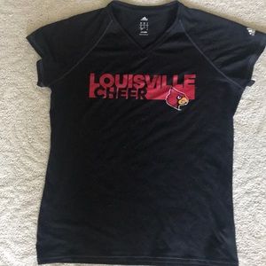 Adidas brand UofL Cheer T-shirt